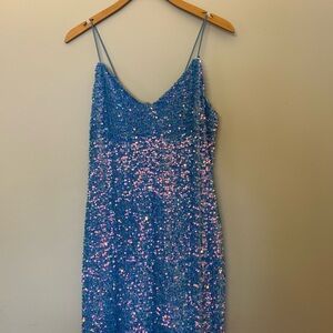 Francesca's Collections Light Blue Cocktail Mini Dress